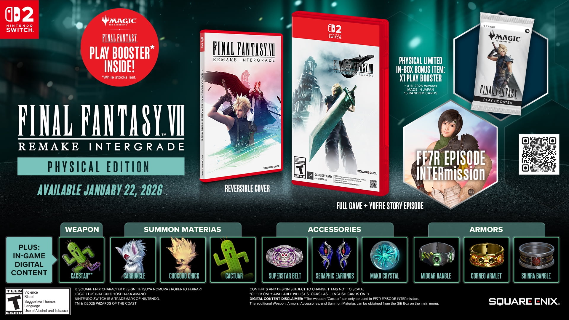 Jeu vidéo FINAL FANTASY VII REMAKE INTERGRADE (avec Magic: The Gathering—FINAL FANTASY Play Booster) pour (Nintendo Switch 2)