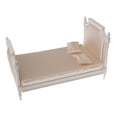 thumbnail image 1 of Cama Miniatura para Casa de Muñecas Mueble de Dormitorio en Escala 1 6 Accesorio de Decoración Hecho de Madera y Satén Adecuada para Juego Infantil, 1 of 9