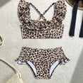 thumbnail image 5 of mgoYE Girls Bikini Beach Swimwear 2 Piece Swimsuits Floral Printing Bathing Suits for 7-11 Years(Khaki,7-8 Years), 5 of 9