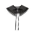 thumbnail image 1 of INSPIRE CHIC Faux Col Détachable, Mini Col Cape à Broderie Semi-Transparente avec Volants pour Chemisier Noir-1, 1 of 5