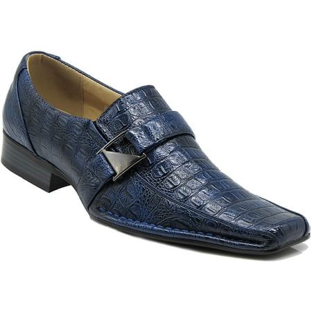 

Men s Dress Shoes Loafers Crocodile Elastic Buckle Slip On