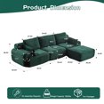 thumbnail image 3 of Modern Modular Sectional Sofa with Memory Foam, Emerald Green Corduroy Fabric Large Living Room Combination Sofa Set, No Assembly Required, 1800lbs Weight Capacity, 3 of 7