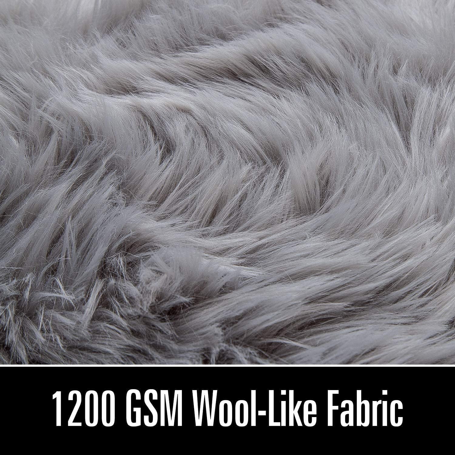 Lochas Soft Fluffy Rugs Faux Sheepskin Area Rug for Bedroom Living Room Bedside Carpet Nursery Washable Floor Mat,4'x6',Gray