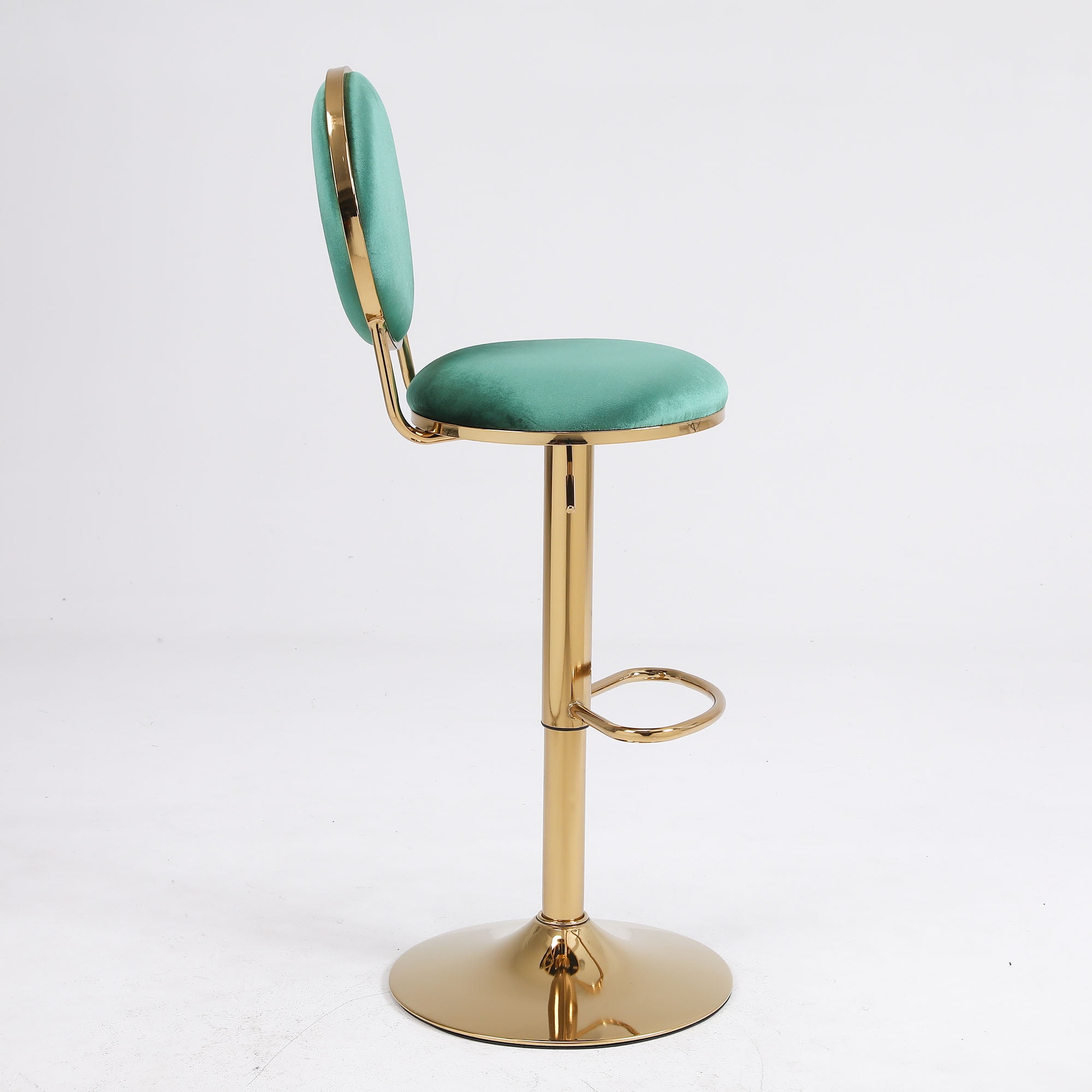 Kadyn 2pcs Adjustable Counter Height Swivel Barstools with Back and Footrest for Bar, Green Kadyn 2pcs Adjustable Counter Height Swivel Barstools with Back and Footrest for Bar, Green