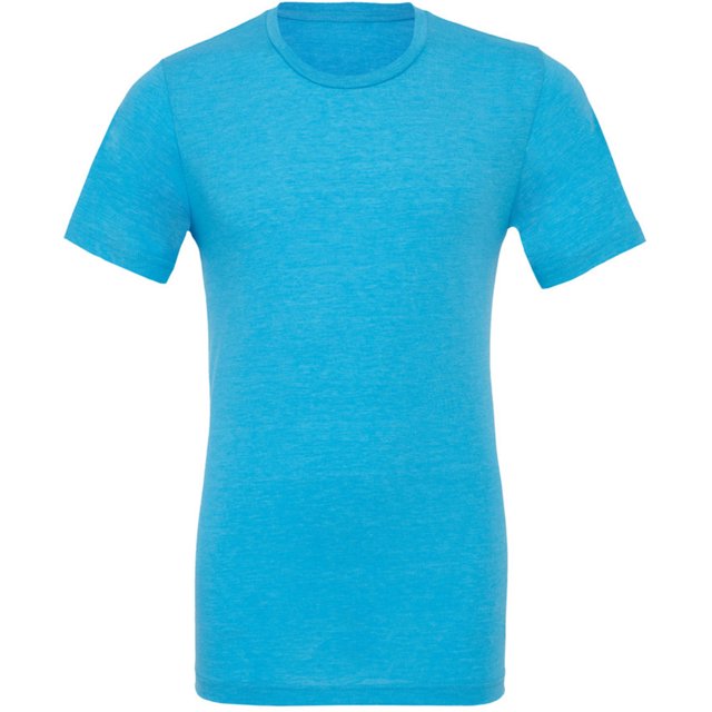 T-Shirt à Manches Courtes Col Rond Triblend pour Hommes en Toile