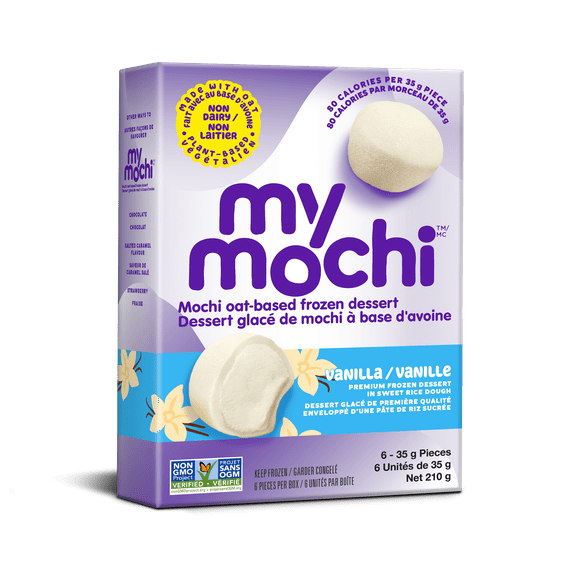 MY MOCHI VANILLA OAT BASED FROZEN DESSERT, MY MOCHI VANILLA OAT BASED FROZEN DESSERT, PREMIUM FROZEN DESSERT IN A SWEET RICE DOUGH