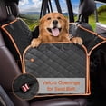thumbnail image 2 of Femuar Funda para asiento de coche para perro, impermeable, antideslizante, para asiento trasero con bolsillos de almacenamiento, ventana visual de malla, resistente a los arañazos, funda para asiento, 2 of 5