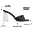 thumbnail image 5 of Journee Collection Womens Aylia Clear Block Heel Soft Vegan Leather Slip On Sandals, 5 of 6
