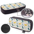 thumbnail image 4 of Vsdgher Childish Dinosaur Print Pen Case Leather Pencil Pouch Markers Holder Big Capacity Bag with Zippered Pocket for Stationery Tool, 4 of 6