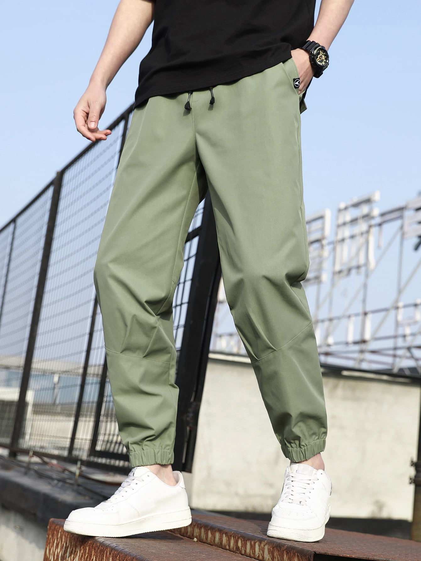Drawstring Waist Cargo Pants 