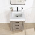 thumbnail image 5 of Leon 24" Single Fir Wood Gray Vanity with Lightning White Composite top & Mirror, 5 of 13