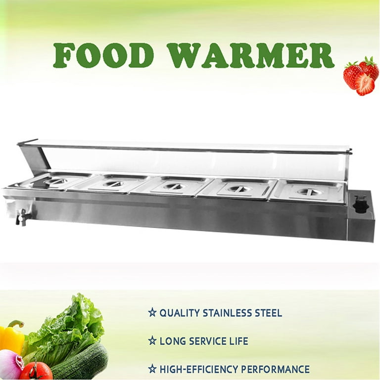 VEVOR Food Warmer 5-Pan Buffet Steam Table Bain Marie 3750W Restaurant Commercial 220V