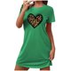 thumbnail image 2 of Camisón corto de talla grande para mujer, camisón de manga corta con estampado de pecho a la moda, camisón para mujer, 2 of 5