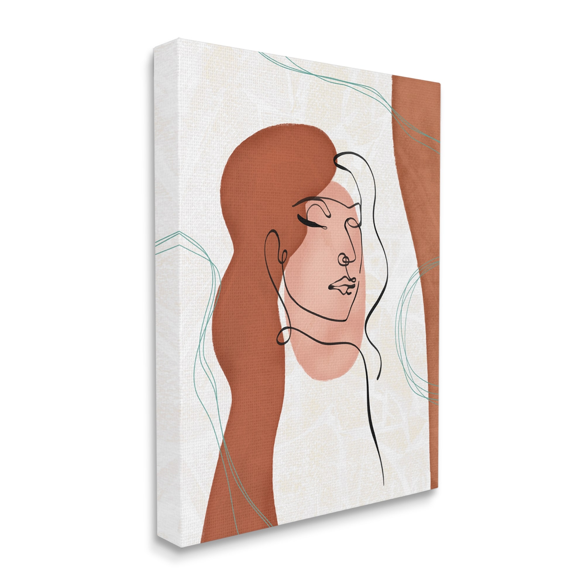 Stupell Industries Organic Female Portrait Abstract Linework Canvas Wall Art by Ziwei Li