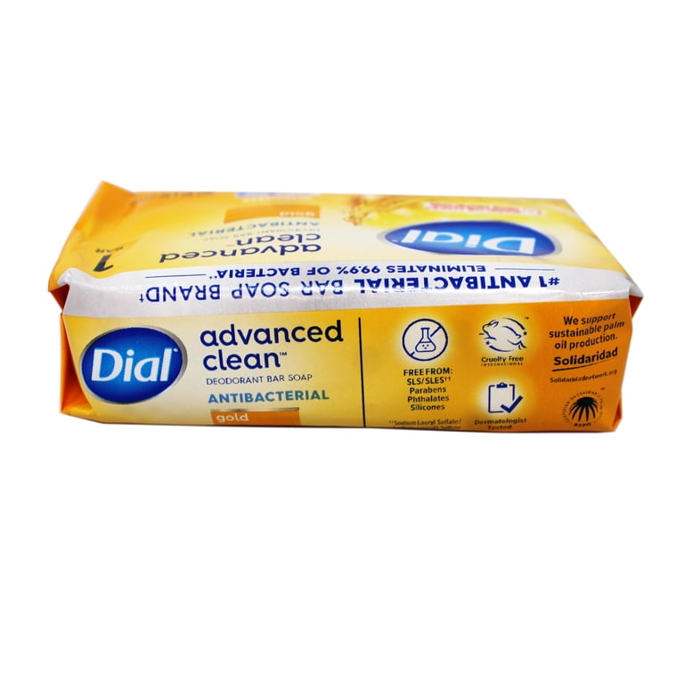 Dial Antibacterial Deodorant Bar Soap, Advanced Clean, Gold, 4 oz