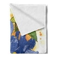thumbnail image 2 of Tropical Soft Flannel Fleece Throw Blanket, Hibiscus Flourishes Exotic Foliage Organic Bouquet Watercolor, Cozy Plush for Indoor and Outdoor Use, 50" x 70", Violet Blue Mustard, by Ambesonne, 2 of 5