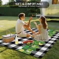 thumbnail image 4 of St. Patrick's Day Outdoor Rug for Patio/Deck/Porch, Non-Slip Large Area Rug 3 x 5 Ft, Lucky Shamrock Grasses Black White Plaid Indoor Outdoor Rugs Washable Area Rugs, Camping Rug Carpet Runner, 4 of 8