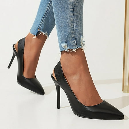 

TUOBARR Heels Sandals Women Women s Fashion Pointed Toe High Heel Dress Pumps Shoes Black