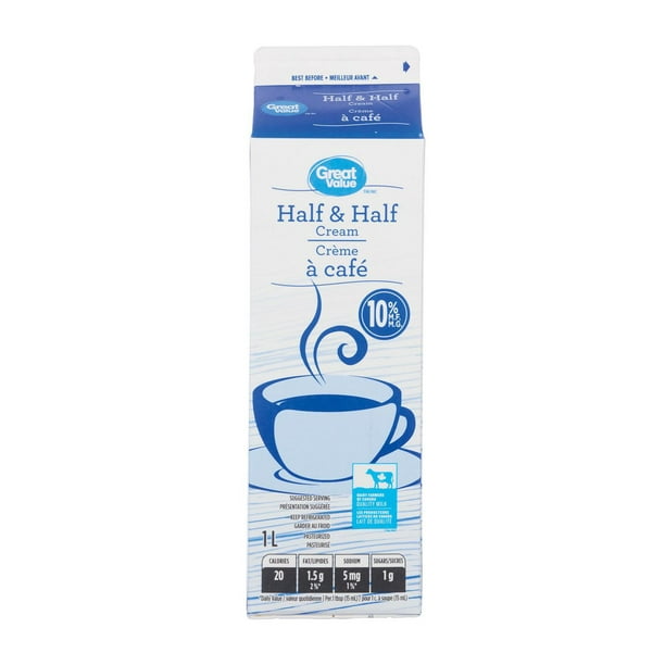 Great Value 10 Half & Half Cream Walmart.ca