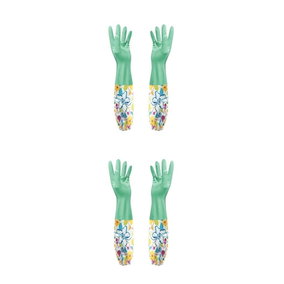 Guantes impermeables de látex Inteprter Herramienta de limpieza para fregar platos 2piezas