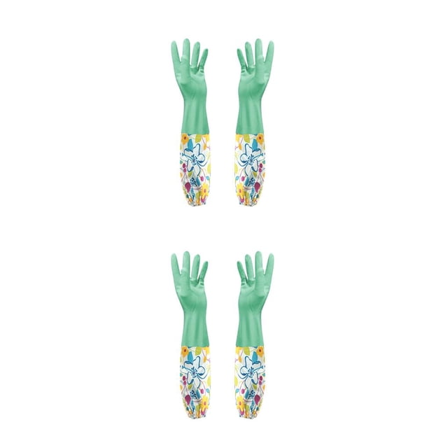 Guantes impermeables de látex Inteprter Herramienta de limpieza para fregar platos 2piezas