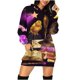 thumbnail image 1 of Mini vestido suelto de moda con capucha y manga larga para mujer con estampado de Halloween Pompotops  hdfakjf9125, 1 of 5