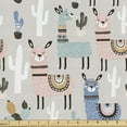 thumbnail image 1 of Hipster Upholstery Fabric by the Yard, Llama Guanaco South American Animals Hand Drawn Style Cartoon Art Print, Decorative Fabric for DIY and Home Accents, 2 Yards, Multicolor by Ambesonne, 1 of 4