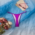 thumbnail image 5 of vigerkar Women's Metallic Bikini Bottoms Shiny Swimwear Bottom Low Waist Adjustable Waist Bathing Suit Thong (Purple, M), 5 of 5