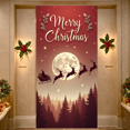 thumbnail image 2 of Decorative Christmas Banner Holiday Celebration Santa Sleigh Moonlight Reindeer Festive Design for Home Decor Party Decoration Outdoor Events, 2 of 9