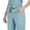 Light Blue, variant on Miqool 2 Piece Workwear Set for Women V Neck Soft Raw Hem Short Sleeve Shirts Drawstring Wide Leg Pants Scrub Set with Pockets