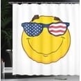 thumbnail image 4 of Ambesonne Smile Shower Curtain, USA-Themed Sun Face, 69"Wx70"L, Yellow Multicolor, 4 of 5