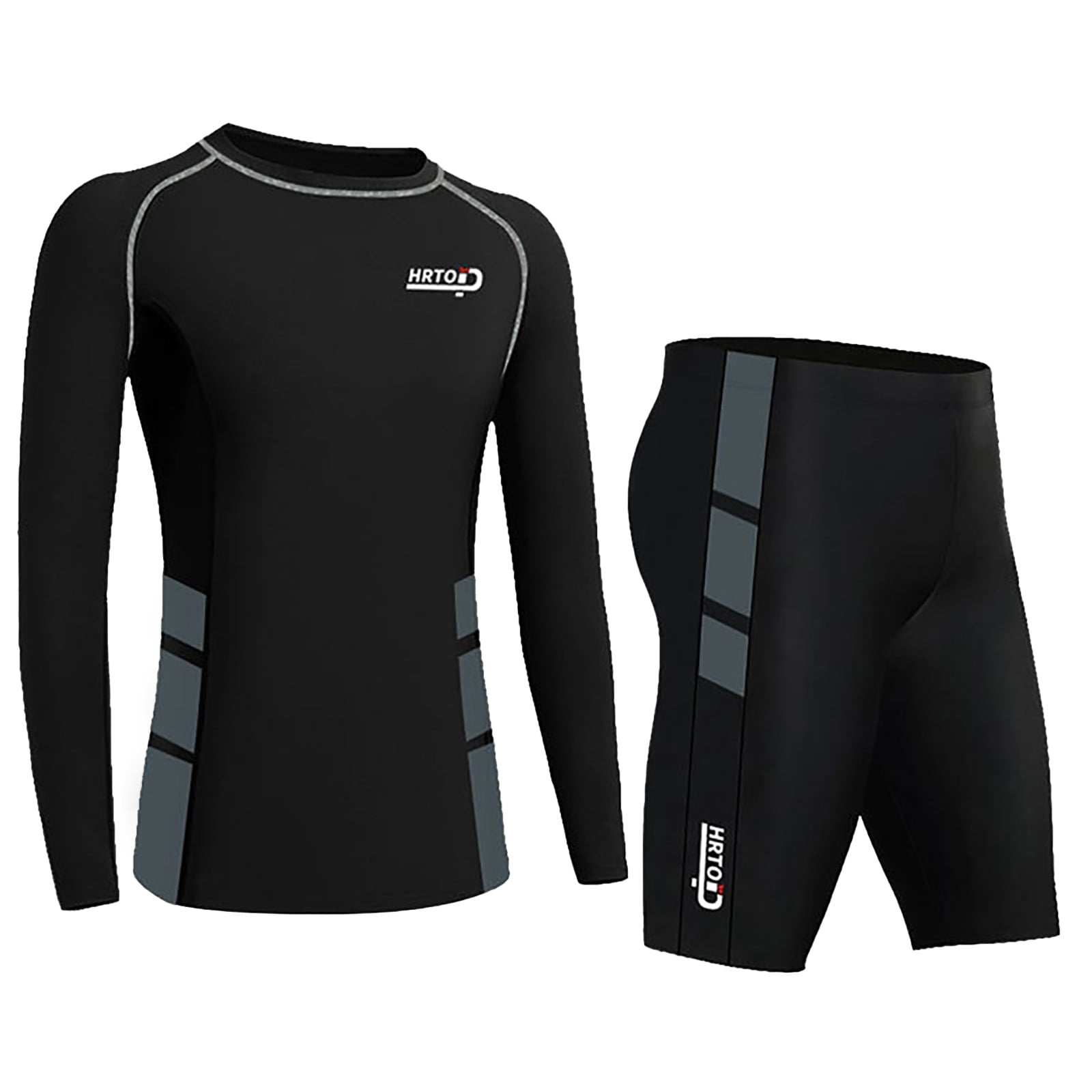 Icvfdpl Men Casual Long Sleeved Diving Top Suit Swimsuit Sunscreen Fast Dry Surfing Shorts Suit