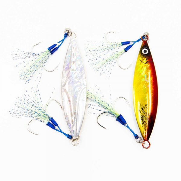 Jigs R Us Trapper Slow Pitch Jig Orange 150g Rigged with Top and Bottom