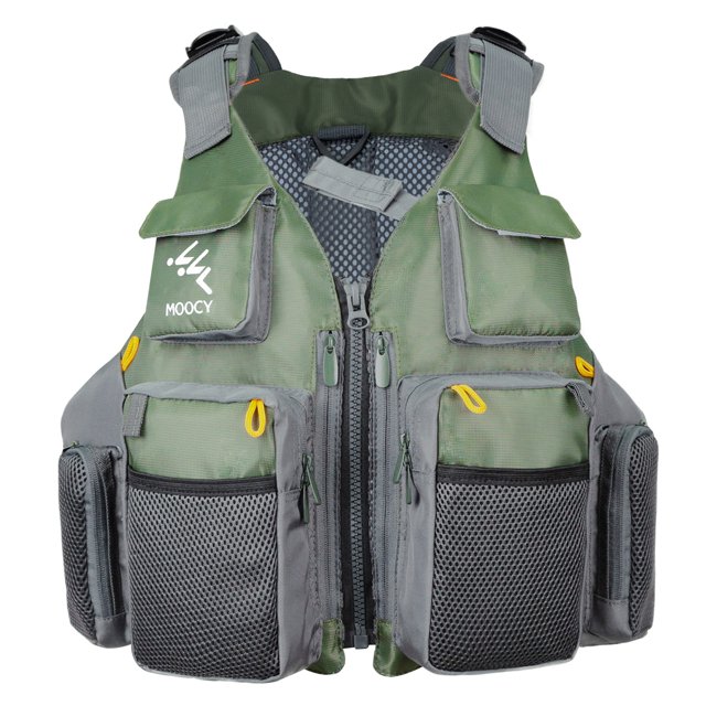 Chaleco de pesca con cojín desmontable Equipo de pesca con múltiples bolsillos Mochila al aire libre Abanopi Chaleco de pesca