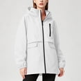 thumbnail image 3 of Aezemi Waterproof Hiking Coats for Women Zip up Comfy Windbreaker Fashion Hooded Long Sleeve Rain Jackets Fall Winter Travel Camping Workout Daily Wear Raincoats with Zip Pocket M, 3 of 9