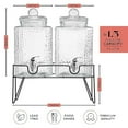 thumbnail image 2 of Style Setter, Hamburg Clear Square Dual Glass Beverage Dispensers with Spigot and Base, 1.5 gal Each, 2 of 6