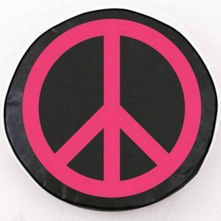 Tire Cover by Holland Bar Stool - Pink Peace Sign, Black - 21.5'' x 8''