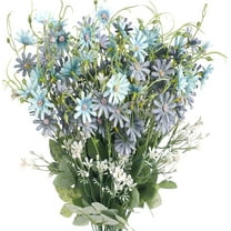 Viworld 6 Bundles Artificial Wildflowers Daisy Fake Silk Flower Greenery Wild Bouquets UV Resistant Faux Plastic Plants for Outdoor Indoor Spring Summer Home Decoration