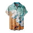thumbnail image 5 of LEKWK Mens Summer Shirts Loose Fit Starfish Print Tropical Shirts Breathable Button Down Casual Shirts Lightweight Soft Graphic Beach Holiday, 5 of 5