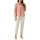 thumbnail image 2 of Camisa elegante de botón con cuello de manga larga abullonada para mujer Allegra K, color rosa polvo, talla XS, 2 of 5