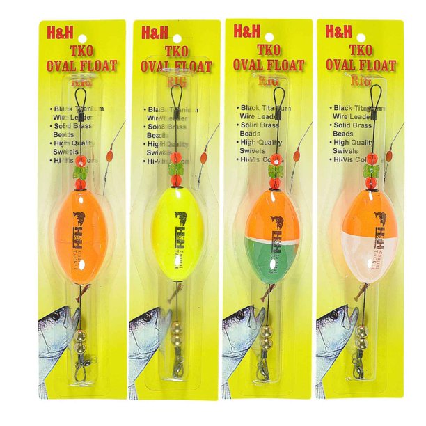H&H Lures TKO Oval Float Rig Chartreuse TKOOFR03