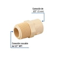 thumbnail image 2 of Conector macho de CPVC 1/2' Foset Conector macho de CPVC 1/2', 2 of 2