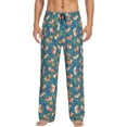 thumbnail image 2 of Kdxio Corgi with Flowers Print Men's Sleep Pajama Pant Lounge Pants with Pockets, 2 of 8