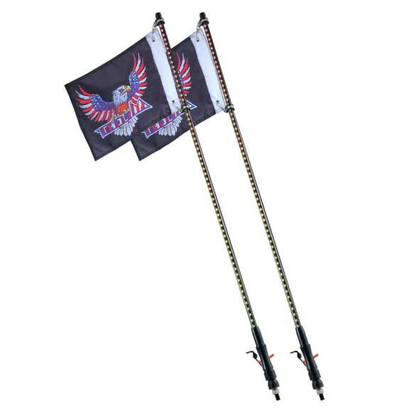 STAWAY 4 FT LED Whip Lights - RGB Chasing Lights with APP & RF Remote Control, Waterproof for UTVs, ATVs, Motorcycles, Trucks - 300 Color Settings, Ultra-Bright, Easy Installation