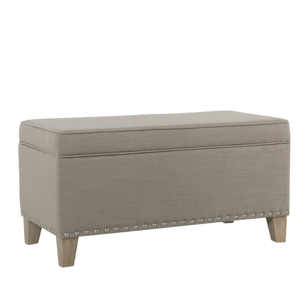 HomePop Blake Large Storage Bench with Nailhead Trim, Multiple Colors
