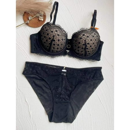 HHH Small Chest Push up Bra Thin Bottom Thickness Anti-SAG Bra Lace Sexy Lingerie Bra Set