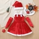 thumbnail image 1 of Ropa para bebés recién nacidos, disfraz navideño de Papá Noel para niñas, vestido sin mangas con cinturón, conjunto de guantes y sombrero, ropa para niños de invierno, 1 of 3