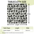 thumbnail image 2 of Black and White Leopard Pattern Square Fitted Tablecloth with Elastic Edge,Square Table Cover,Washable Elastic Table Cover for Home Kitchen Party Decor 36"x36", 2 of 6