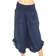 thumbnail image 2 of Snoarin Summer Plus Size Cargo Capris for Women Casual Pants With Eastic Waist, Solid Color Splashed Ink Print, Tie Dyed Ink, Seven Point Loose Wide Leg Pants Trousers for Women on Clearance, 2 of 4