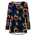 thumbnail image 4 of Qertyioot T-Shirt Graphique pour Femmes de la Saint-Valentin à Manches Longues, Haut Tunique Décontracté à Col Rond, 4 of 5